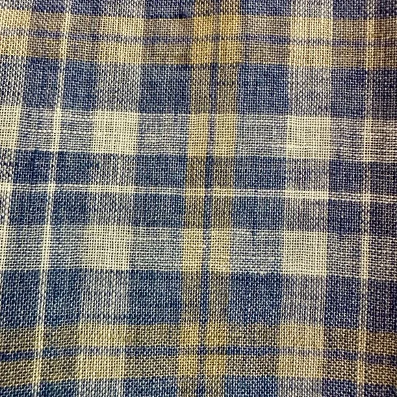 Peter Millar Seaside Commons Plaid Linen Long Sleeve Blue Men’s Shirt XL - Picture 8 of 12